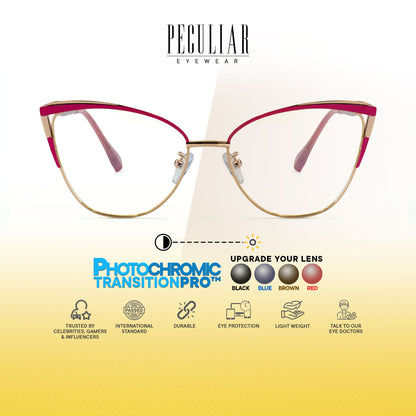 Josephine Cat Eye Metal Frame Photochromic TransitionPro