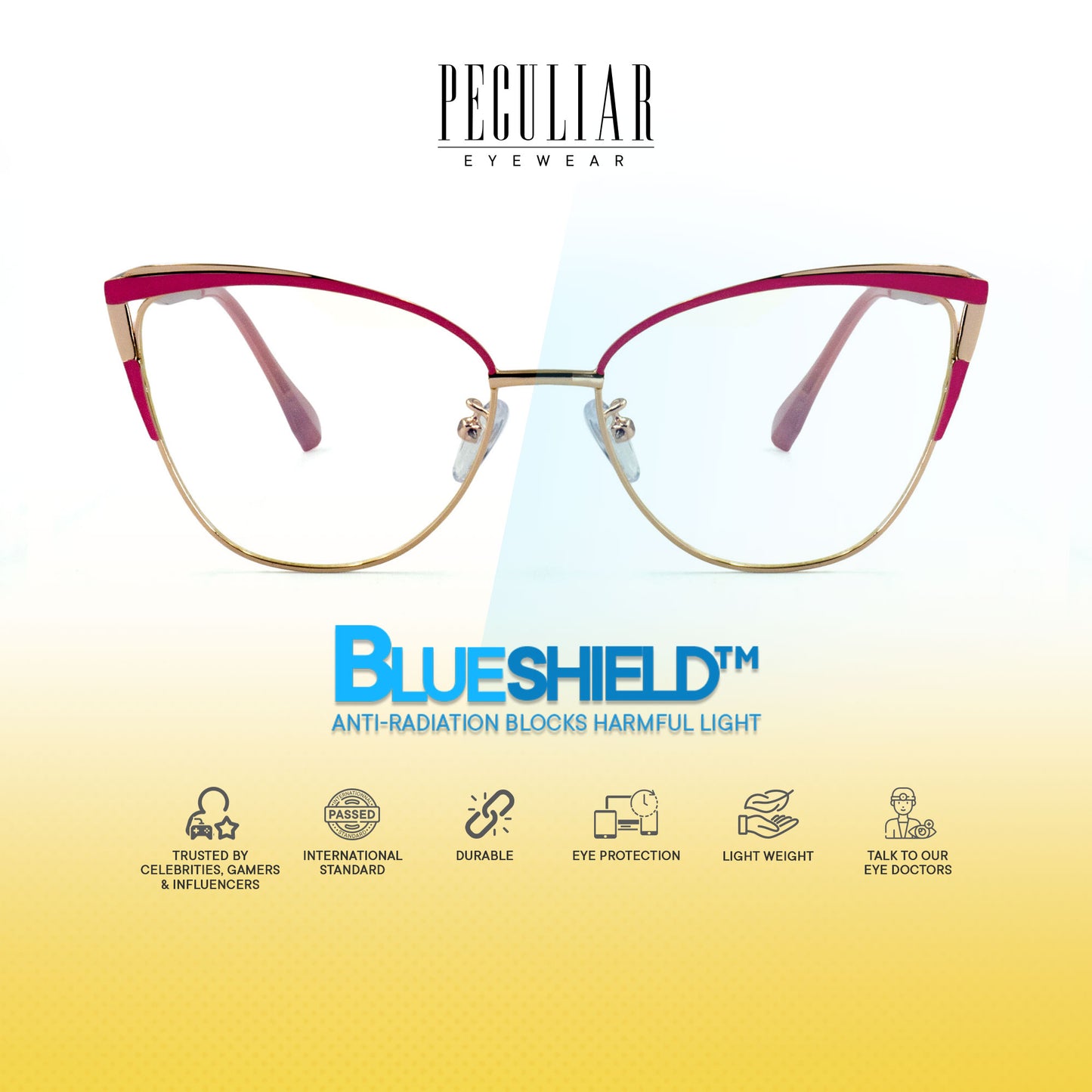 Josephine Cat Eye Metal Frame Photochromic TransitionPro