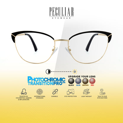 Mary Cat Eye Metal Frame Photochromic TransitionPro