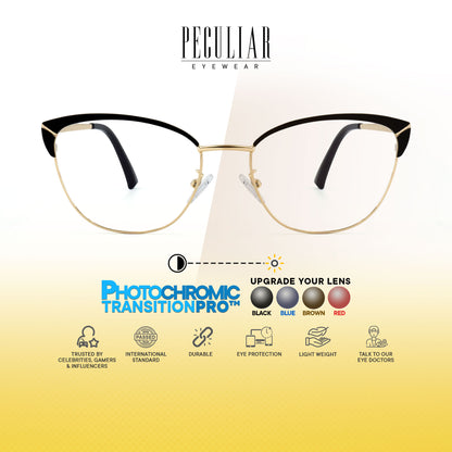 Mary Cat Eye Metal Frame Photochromic TransitionPro