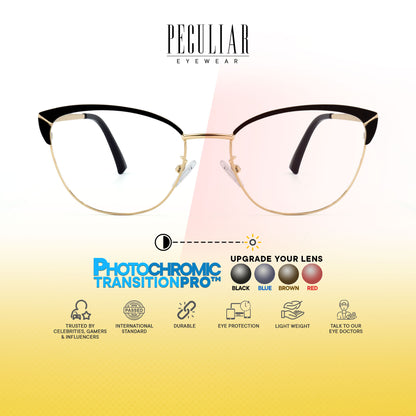 Mary Cat Eye Metal Frame Photochromic TransitionPro