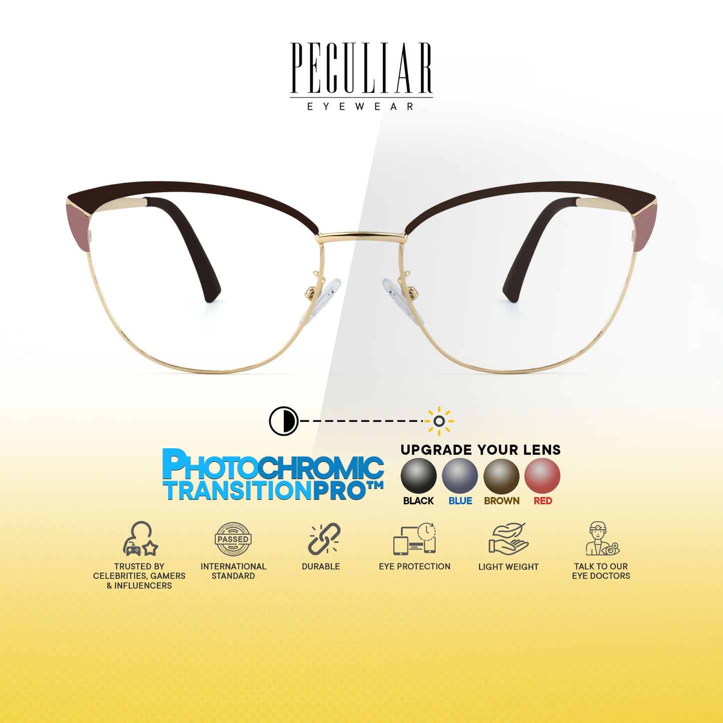 Mary Cat Eye Metal Frame Photochromic TransitionPro