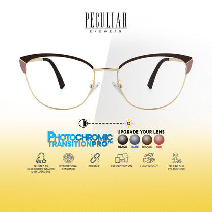 Mary Cat Eye Metal Frame Photochromic TransitionPro