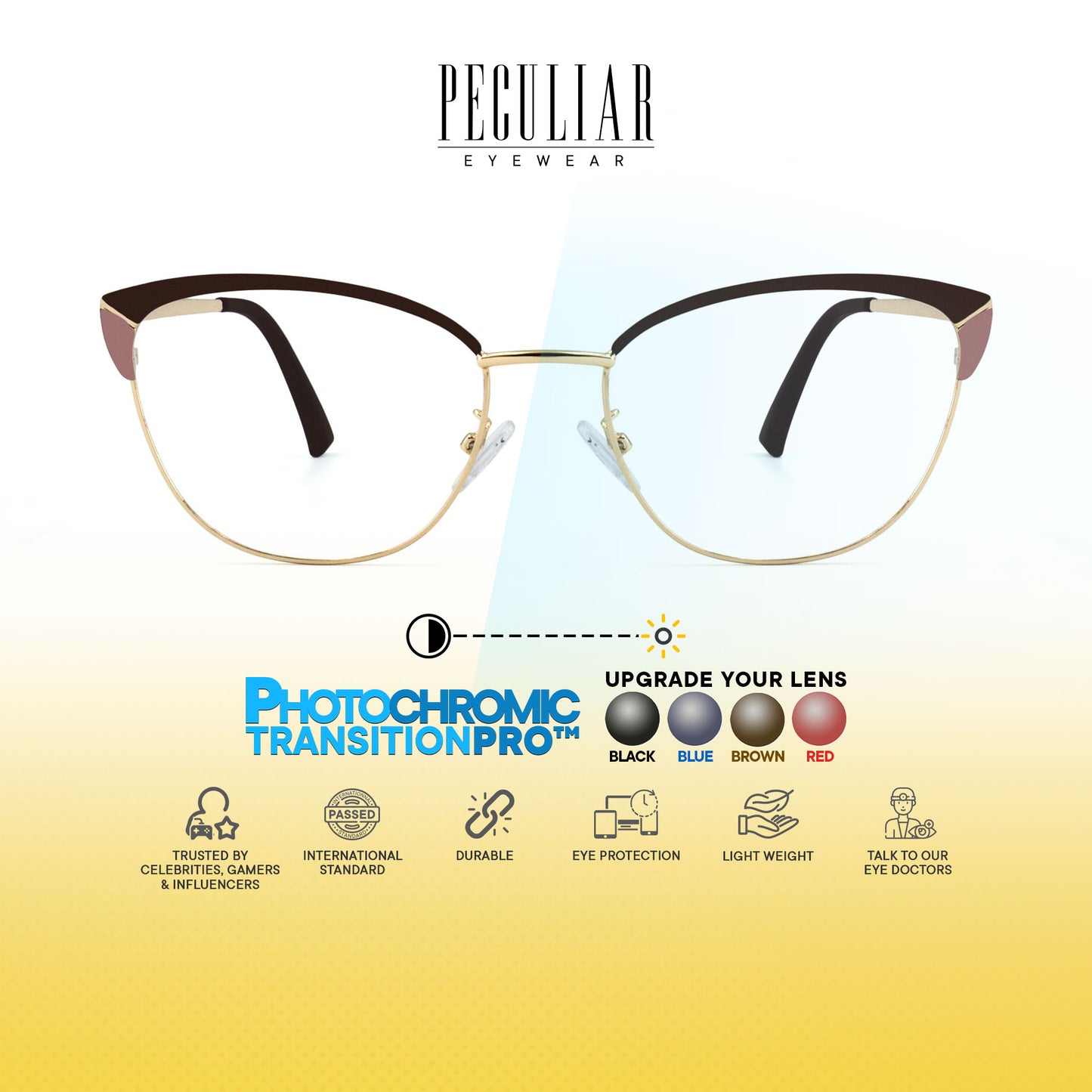 Mary Cat Eye Metal Frame Photochromic TransitionPro