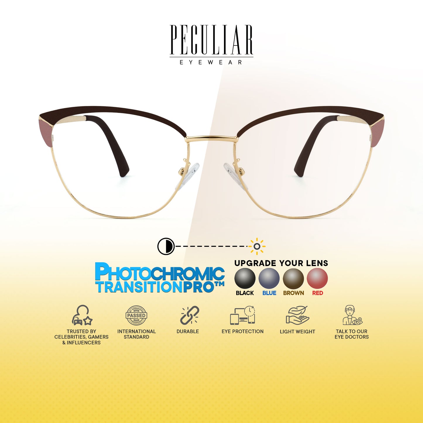 Mary Cat Eye Metal Frame Photochromic TransitionPro