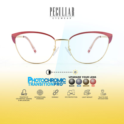 Mary Cat Eye Metal Frame Photochromic TransitionPro