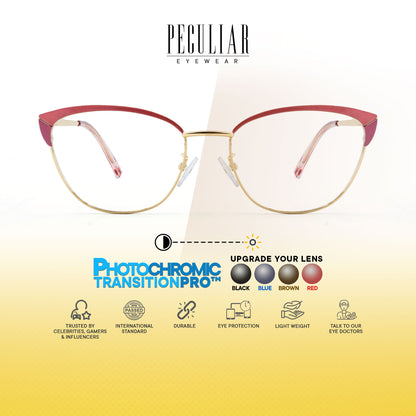 Mary Cat Eye Metal Frame Photochromic TransitionPro