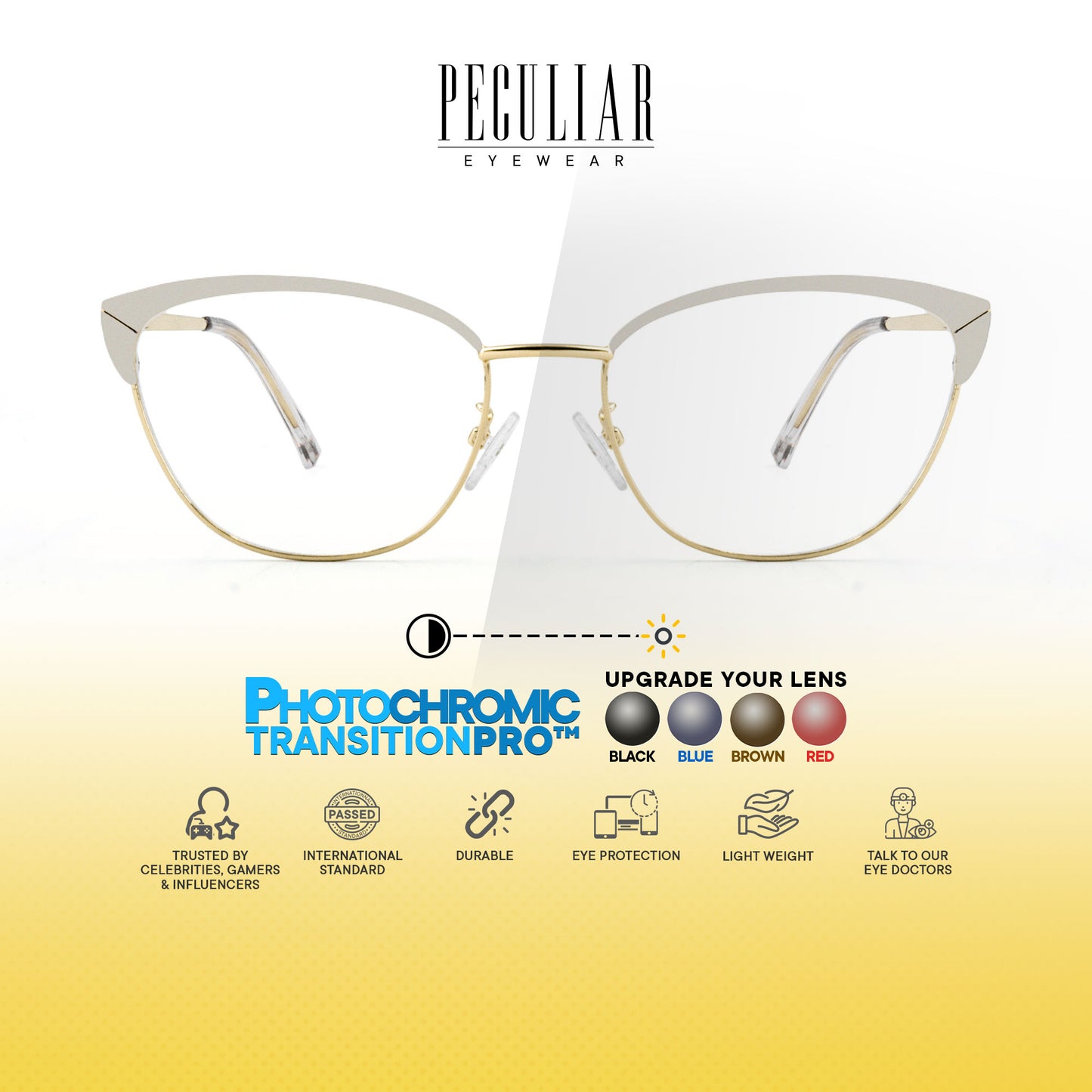 Mary Cat Eye Metal Frame Photochromic TransitionPro