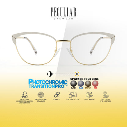 Mary Cat Eye Metal Frame Photochromic TransitionPro