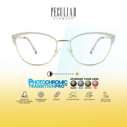 Mary Cat Eye Metal Frame Photochromic TransitionPro