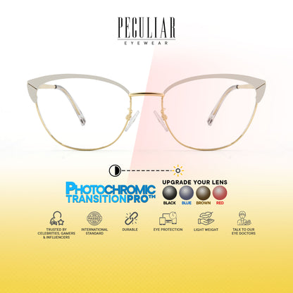 Mary Cat Eye Metal Frame Photochromic TransitionPro