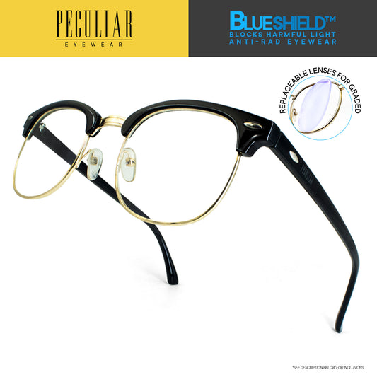 Peculiar CLUBMASTER Square Polycarbonate Frame Anti Radiation Glasses UV400