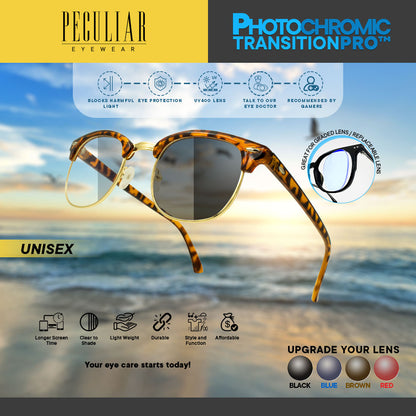 Peculiar CLUBMASTER Square Polycarbonate Frame Anti Radiation Glasses UV400