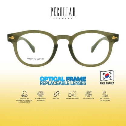 Peculiar Dara Round Korean BIO-Plastic Super Flex Computer Anti-Radiation Replaceable Lens Eyeglasses