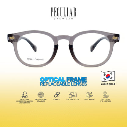 Peculiar Dara Round Korean BIO-Plastic Super Flex Computer Anti-Radiation Replaceable Lens Eyeglasses