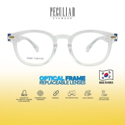Peculiar Dara Round Korean BIO-Plastic Super Flex Computer Anti-Radiation Replaceable Lens Eyeglasses