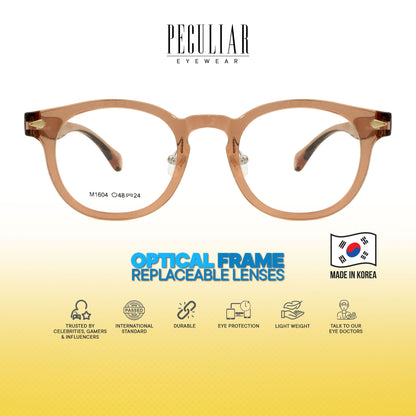 Peculiar Jisu Round Korean BIO-Plastic Super Flex Computer Anti-Radiation Replaceable Lens Eyeglasses