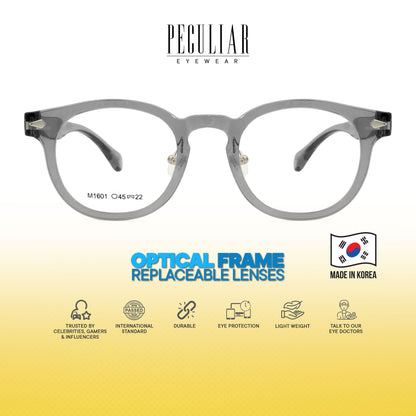Peculiar Jisu Round Korean BIO-Plastic Super Flex Computer Anti-Radiation Replaceable Lens Eyeglasses