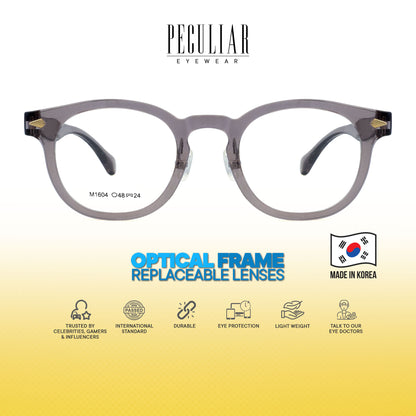Peculiar Jisu Round Korean BIO-Plastic Super Flex Computer Anti-Radiation Replaceable Lens Eyeglasses