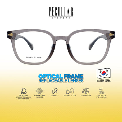 Peculiar Jihu Square Korean BIO-Plastic Super Flex Computer Anti-Radiation Replaceable Lens Eyeglasses