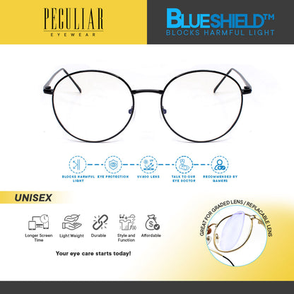 Peculiar CHARM Round Metal Frame  Anti Radiation Glasses UV400