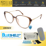 Peculiar CARA Cat's Eye Polycarbonate & Stainless Frame Anti Radiation Glasses UV400