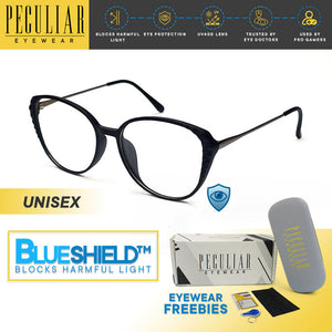 Peculiar CARA Cat's Eye Polycarbonate & Stainless Frame Anti Radiation Glasses UV400