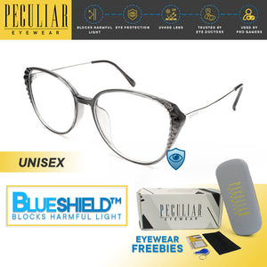 Peculiar CARA Cat's Eye Polycarbonate & Stainless Frame Anti Radiation Glasses UV400