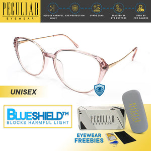 Peculiar CARA Cat's Eye Polycarbonate & Stainless Frame Anti Radiation Glasses UV400