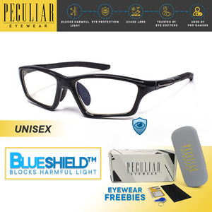 Peculiar DEE Rider Square FLEX Rubberized TR90 Frame Anti Radiation Glasses UV400