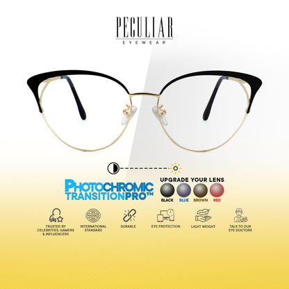 Elizabeth Cat Eye Metal Frame Photochromic TransitionPro