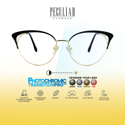 Elizabeth Cat Eye Metal Frame Photochromic TransitionPro