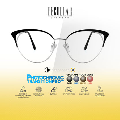 Elizabeth Cat Eye Metal Frame Photochromic TransitionPro