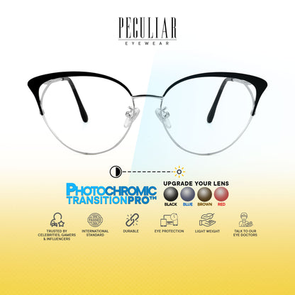Elizabeth Cat Eye Metal Frame Photochromic TransitionPro