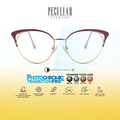 Elizabeth Cat Eye Metal Frame Photochromic TransitionPro