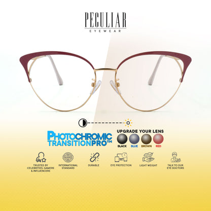 Elizabeth Cat Eye Metal Frame Photochromic TransitionPro