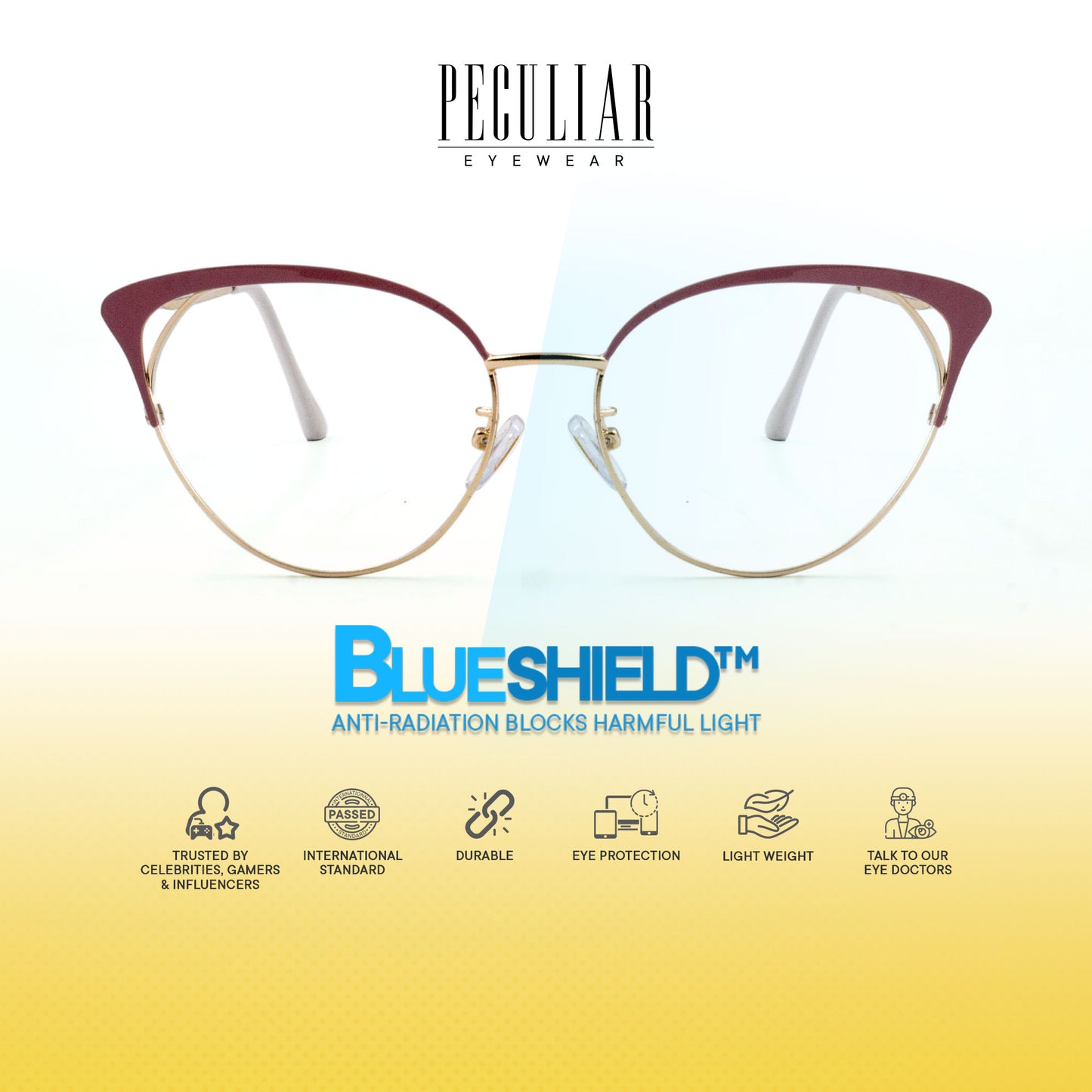 Elizabeth Cat Eye Metal Frame Photochromic TransitionPro