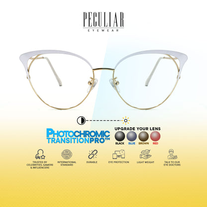 Elizabeth Cat Eye Metal Frame Photochromic TransitionPro