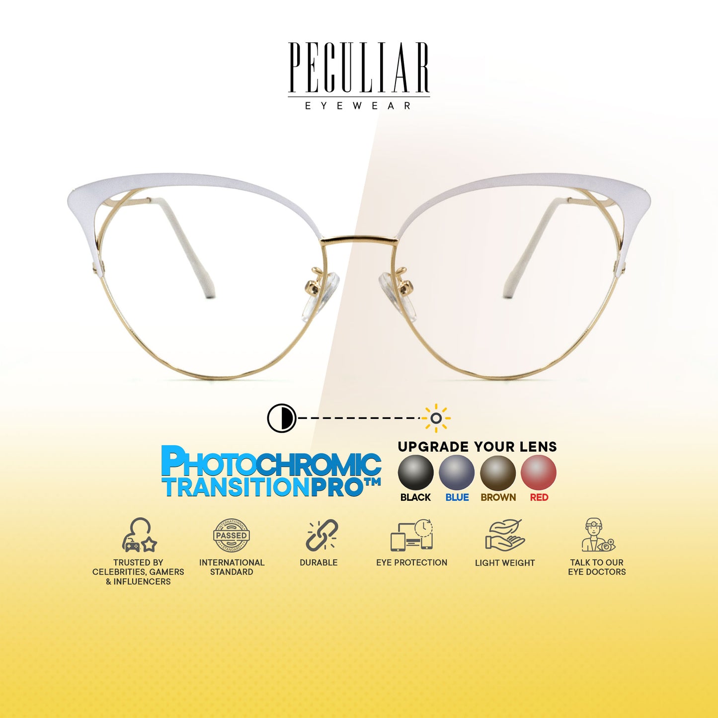 Elizabeth Cat Eye Metal Frame Photochromic TransitionPro
