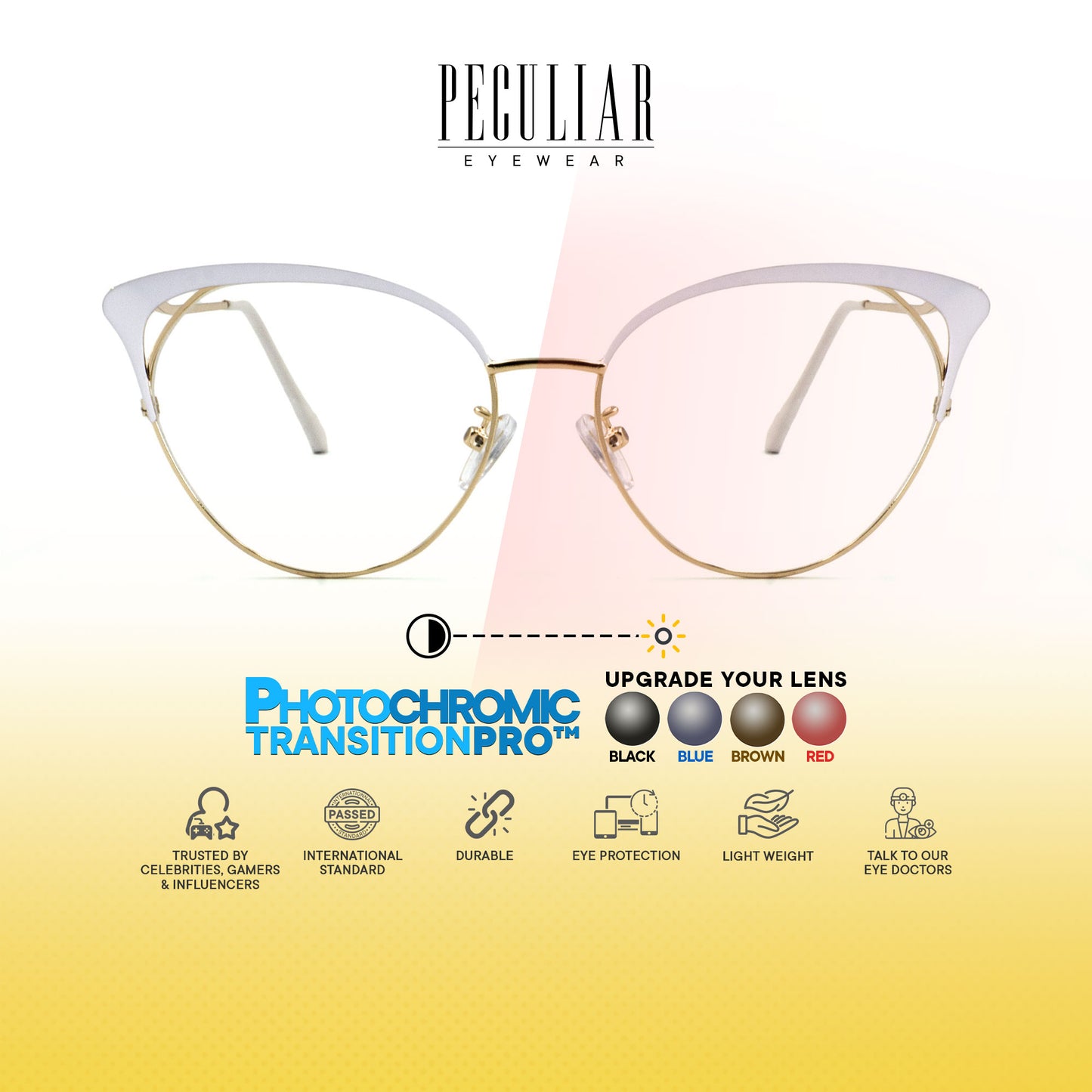 Elizabeth Cat Eye Metal Frame Photochromic TransitionPro