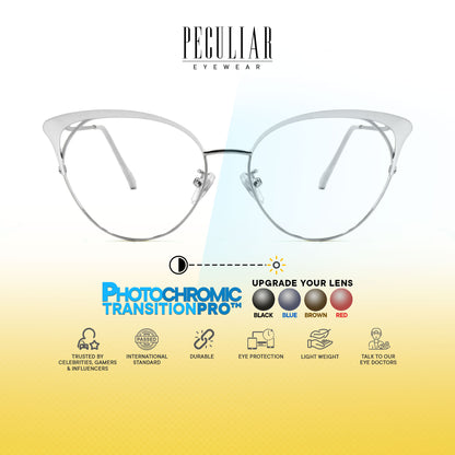 Elizabeth Cat Eye Metal Frame Photochromic TransitionPro