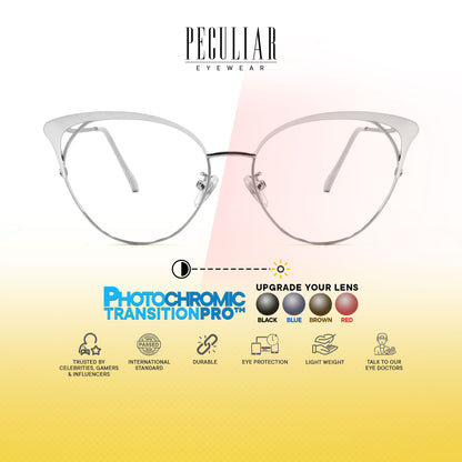 Elizabeth Cat Eye Metal Frame Photochromic TransitionPro