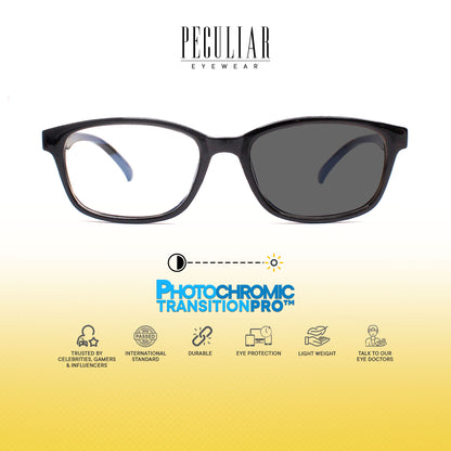 Peculiar Xander Rectangle Acetate Sunglass Anti Rad Eyeglass Replaceable Lens Frames PhotoChromic TransitionPro Polarized UV400 Lens Photochromic TAC Lens for Men and Women