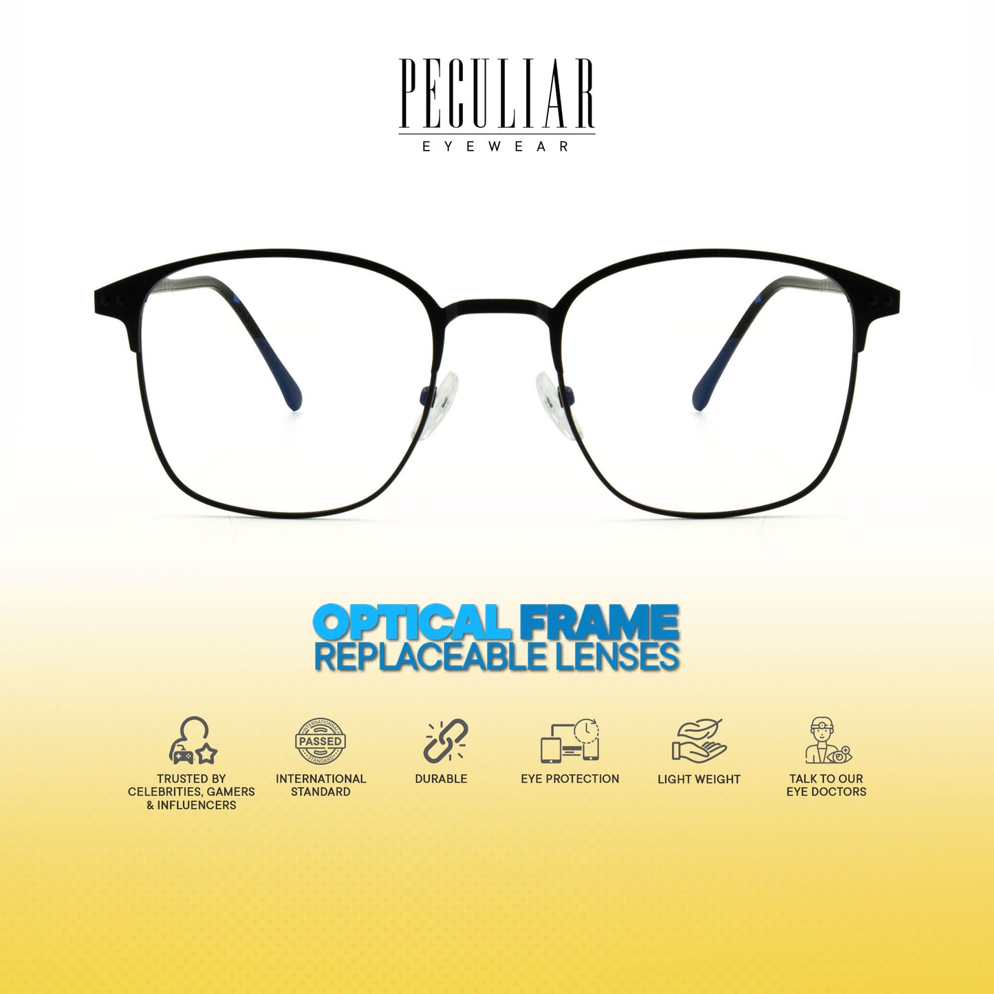 Haru Square Metal Frame Photochromic TransitionPro