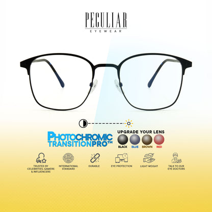 Haru Square Metal Frame Photochromic TransitionPro