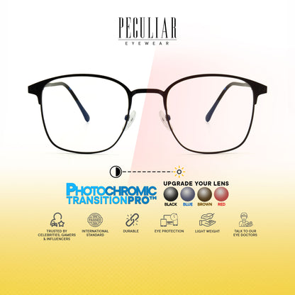 Haru Square Metal Frame Photochromic TransitionPro