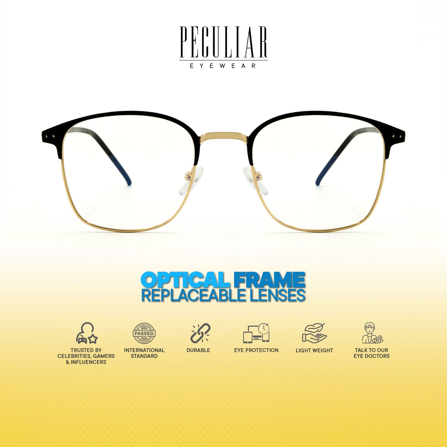 Haru Square Metal Frame Photochromic TransitionPro