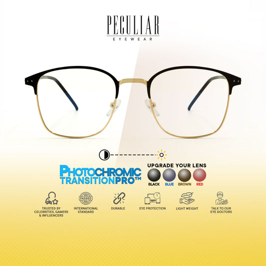 Haru Square Metal Frame Photochromic TransitionPro