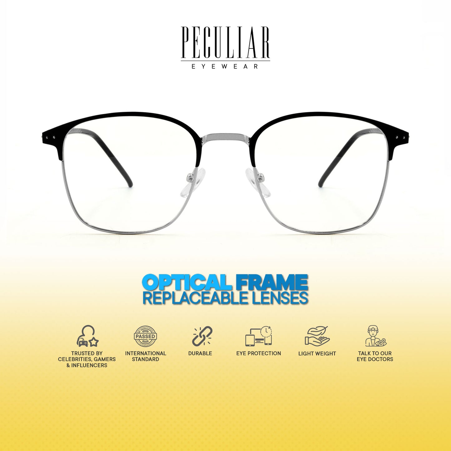 Haru Square Metal Frame Photochromic TransitionPro