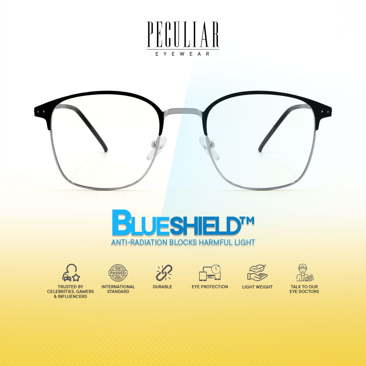 Haru Square Metal Frame Photochromic TransitionPro